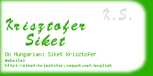 krisztofer siket business card